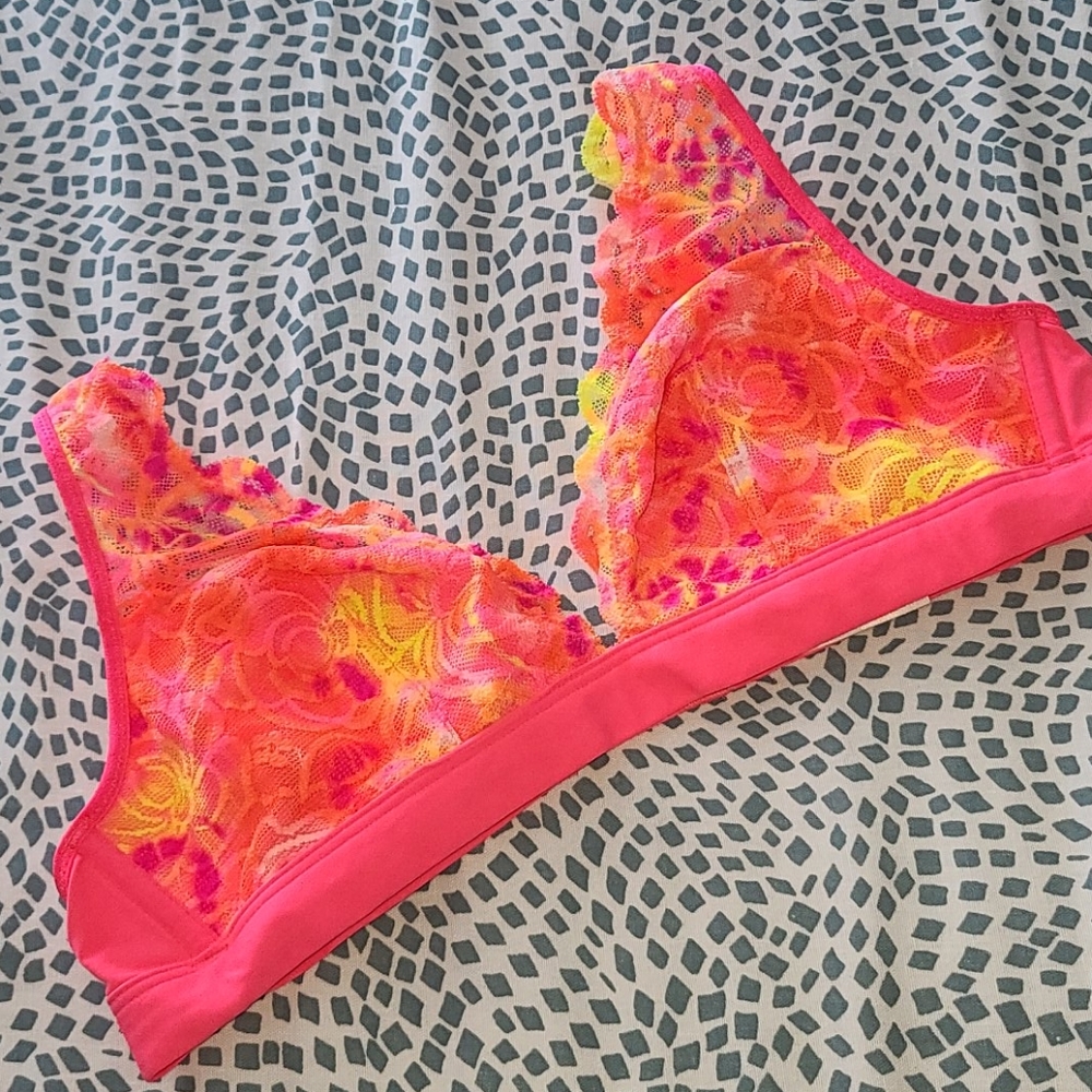 PINK Lace Plunge Bralette
